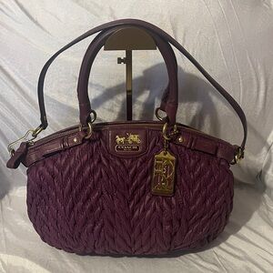 Coach Deep Purple Quilted Shoulder Bag F11176